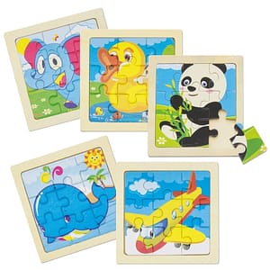 SET DI 5 PUZZLE IN LEGNO "JUNIOR"