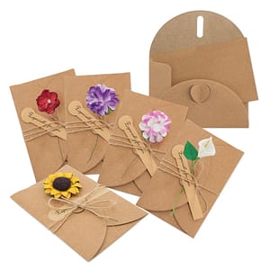 BIGLIETTI VINTAGE CON FIORI SECCHI (PACK 10 PZ)