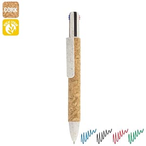 PENNA 4 COLORI IN SUGHERO E FIBRA DI GRANO "YAKO"