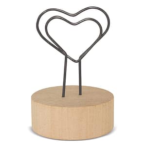 CLIP MEMO CON BASE IN LEGNO "LOVE U"