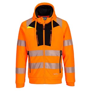 Felpa con zip DX4 Hi-Vis con cappuccio