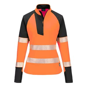Felpa da donna con zip 1/4 PW3 Hi-Vis