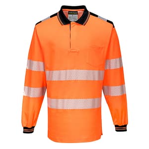 PW3 Polo manica lunga Hi-Vis